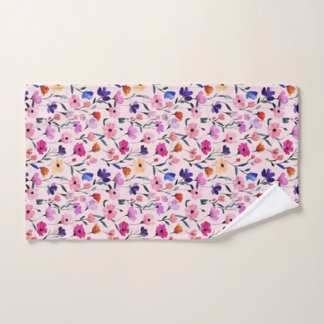 Imprimantes florales douces printemps et automne (Serviette à main)
