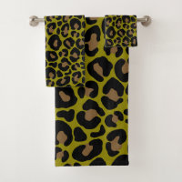 imprimé animalier noir et vert olive léopard