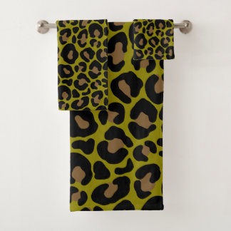 imprimé animalier noir et vert olive léopard