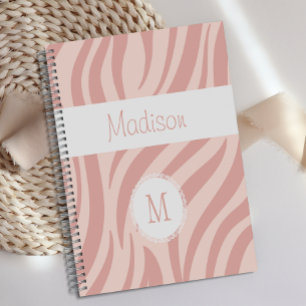 Imprimé Animalier Zèbre Rose Féminin Monogramme Te