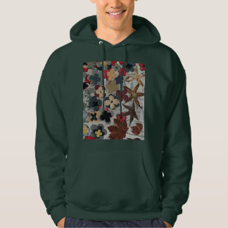 Imprimé Artistique Floral Sweat à Capuche Sarcelle