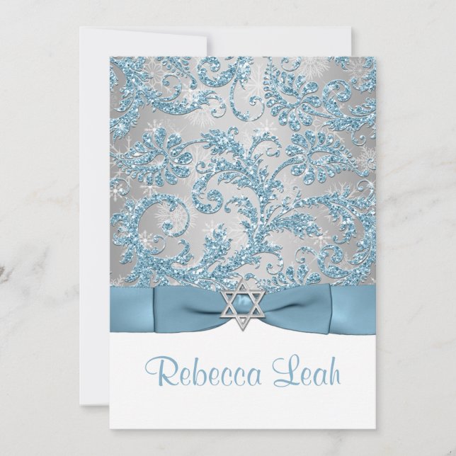 IMPRIMÉ Bow - Invitation Bat mitzvah de Winter Won (Devant)