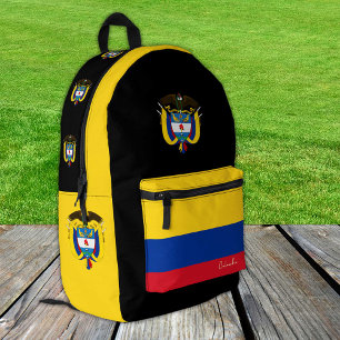 Imprimé Colombie, sac à dos noir, drapeau colombien patrio