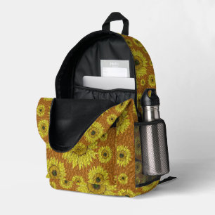 Imprimé Conception de tournesol sur sac à dos