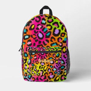 Imprimé Cool Arc-en-ciel Empreinte de léopard Sac à dos de