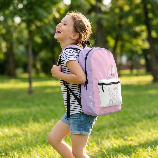 Imprimé Croyez En Vous Sac À Dos Unicorn (Empower someone special with this, "Believe in you" unicorn personalized backpack! )