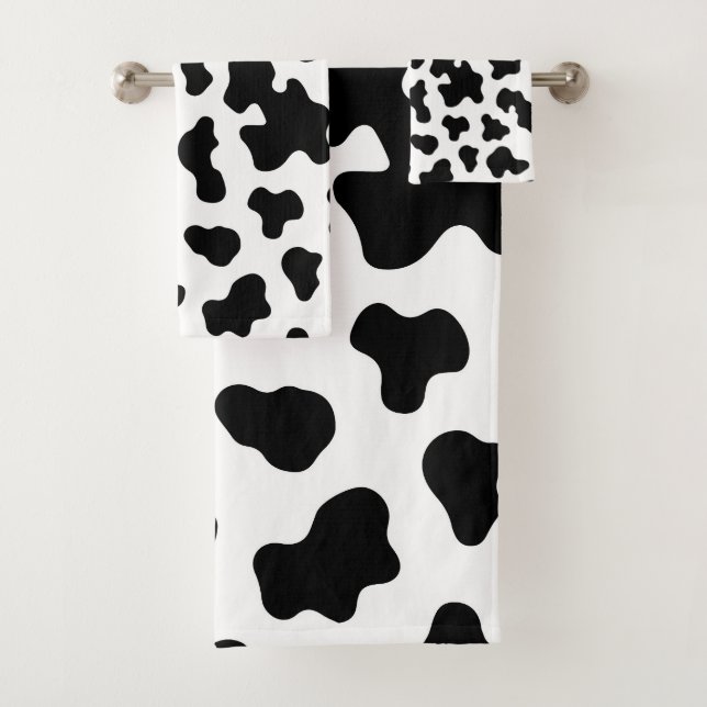 Imprimé cuir de vache noir et blanc (En situation)
