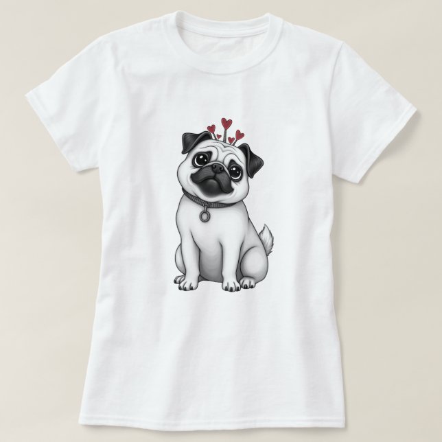 imprimé de Saint Valentin avec T-shirt carlin (Design devant)
