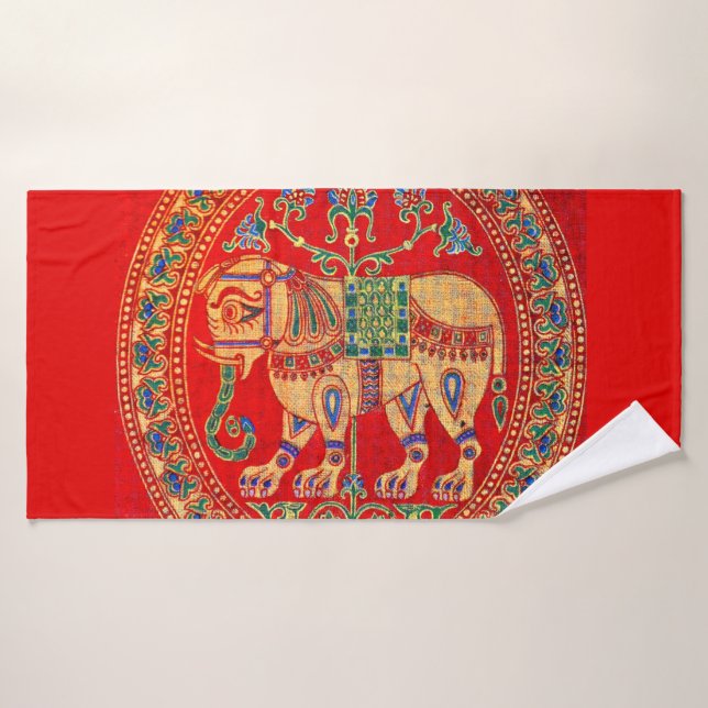 imprimé d'éléphants est-indiens (Serviette de bain)