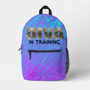 Imprimé Diva en formation Bleu Pink Gold sac à dos NO Sequ