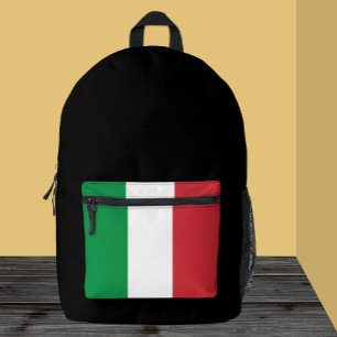 Imprimé Élégant sac à dos Italie, noir, drapeau italien