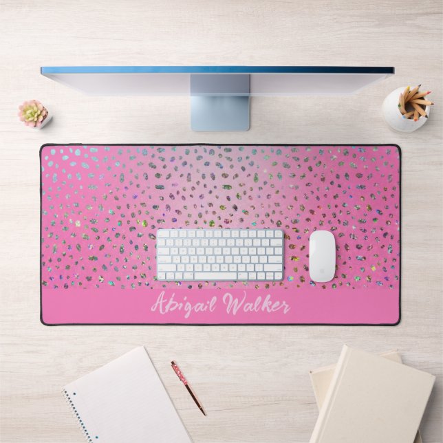 Imprimé Guépard Rose Pailleté (Bureau 1)