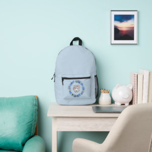 Imprimé Joli sac à dos bleu Hydrangea Blue Floral