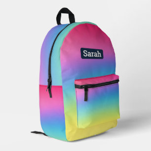 Imprimé Joli sac à dos pour fille arc-en-ciel personnalisa