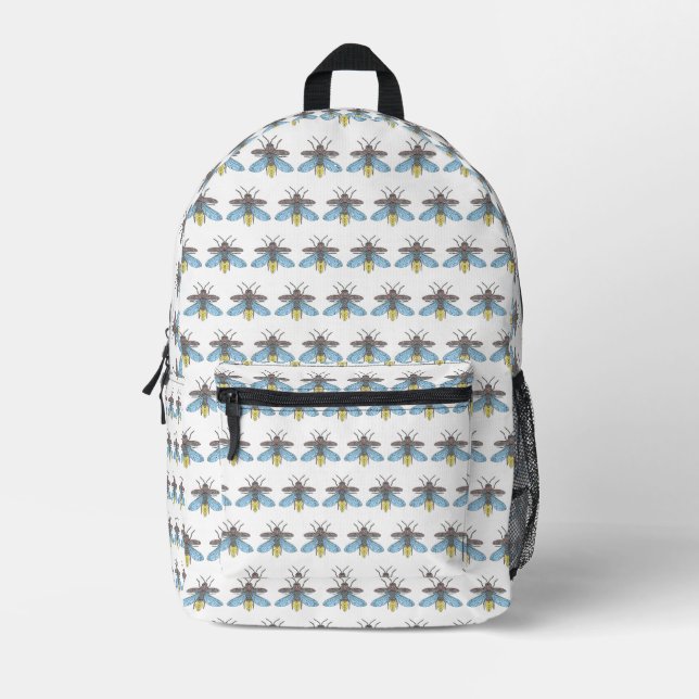 Imprimé Luciole (blanc) - Sac à dos (Recto)