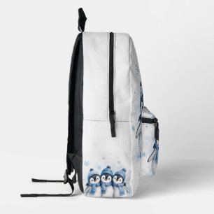 Imprimé Mignon sac à dos de pingouin d'hiver   Aquarelle a