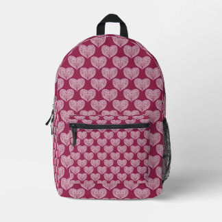 Imprimé Motif cardiaque en sac à dos Bourgogne