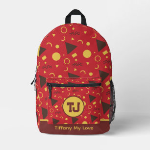 Imprimé Nom Edgy Monogrammé Sac À Dos Sportif Personnalisé