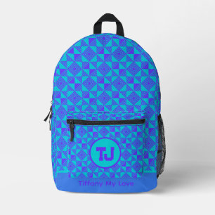 Imprimé Nom monogramme tendance Sac à dos personnalisé per