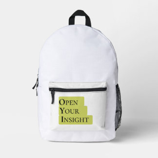 Imprimé Ouvrez Votre Perspicacité | Sac À Dos Inspirant Po