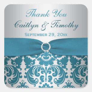 IMPRIMÉ RIBBON Silver, Sticker Mariage damassé Tur