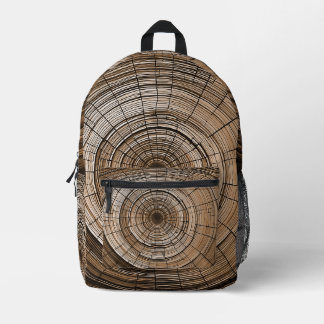 Imprimé Sac à dos à motif de cernes d'arbre inspiré de la 