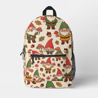 Imprimé Sac à dos à motif de gnome champignon - Automne Co