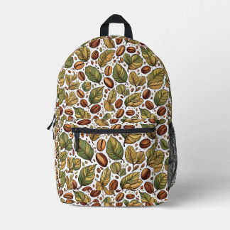 Imprimé Sac à dos à motif rustique de haricot et de feuill