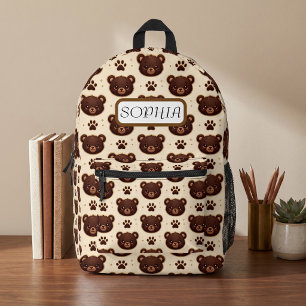 Imprimé Sac à dos avec motif d'ours en peluche mignon et e