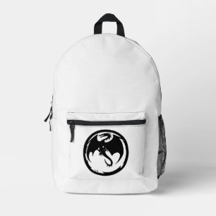 Imprimé sac à dos blanc Dragon noir