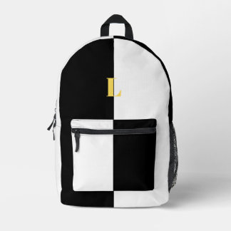 Imprimé Sac à dos blanc pastel minimaliste avec nom person