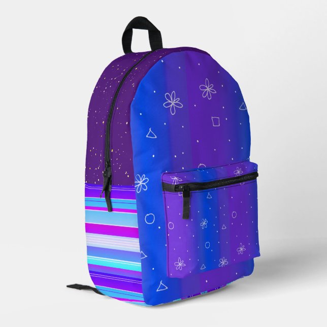Imprimé Sac à dos bleu violet pour impression coupé (Coin arrière gauche)