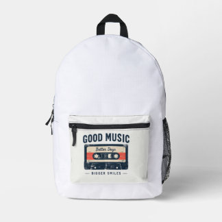 Imprimé Sac à dos cassette vintage Sac à dos de bonne musi
