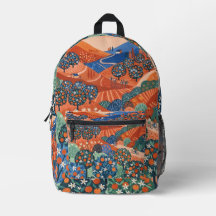 Sac à dos Citrus Grove – Motif Terracotta et Cobal