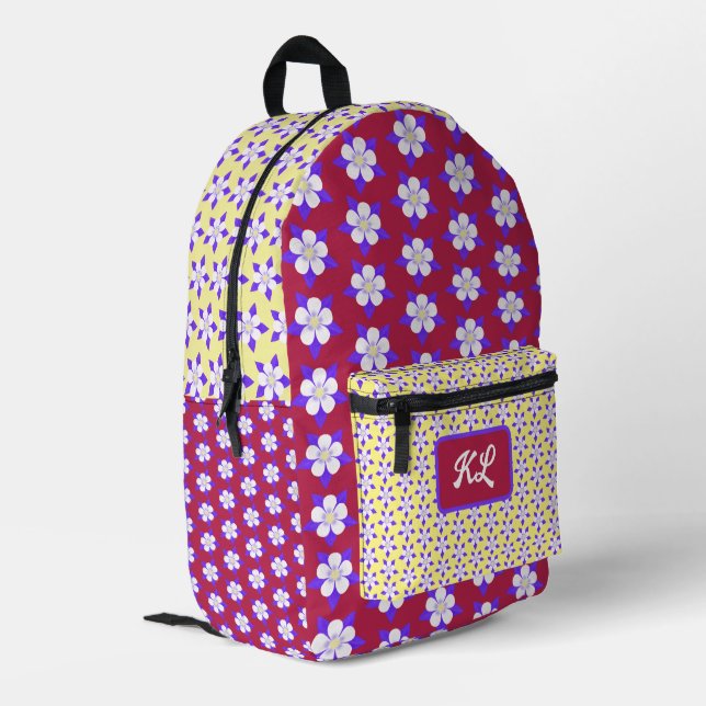 Imprimé Sac à dos Columbine Maroon & Jaune (Coin arrière gauche)