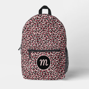 Imprimé Sac à dos cousu Empreinte de léopard noir rose chi