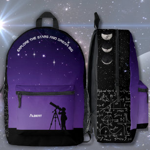 Imprimé Sac à dos d'astronomie pour le ciel nocturne viole