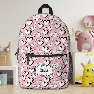 Imprimé Sac à dos de coeur rose personnalisé