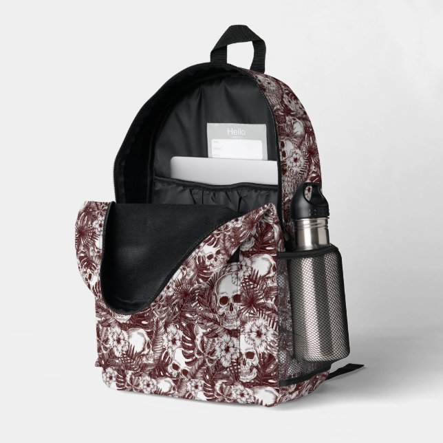 Imprimé Sac à dos de crânes de jungle #3 (Coin arrière droit (ouvert))