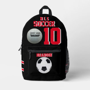 Imprimé sac à dos de football rouge noir personnalisé foot