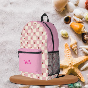 Imprimé Sac à dos de fraise rose pour filles personnalisée