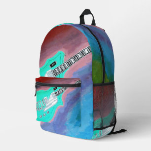 Imprimé Sac à dos de guitare verte