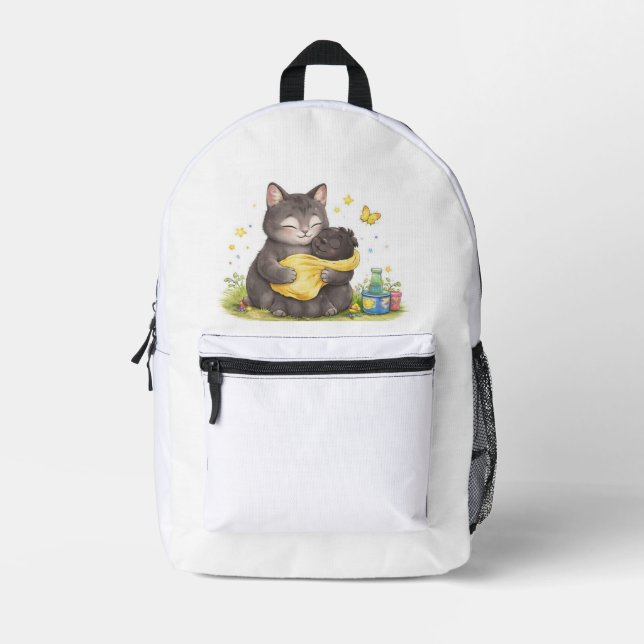 Imprimé Sac à dos d'école de chat mignon (Recto)