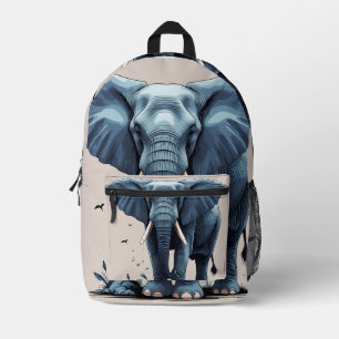 Imprimé Sac à dos d'éléphant sauvage, Voyage à l'école Pos