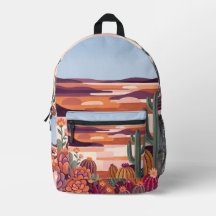 Sac à dos Désert Succulent – Paysage Abstrait