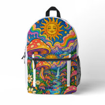 Sac à dos Fantastique Dragon Doré Épique et Fleurs