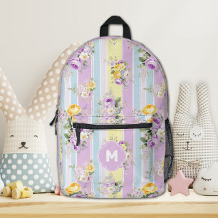 Imprimé Sac à dos floral à lavande rayée customisée