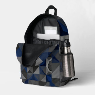 Imprimé Sac à dos géométrique en low-poly Crystal Blue