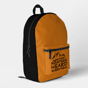 Imprimé Sac à dos graphique montagne noir jaune