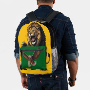 Imprimé Sac à dos Lion Rugissant – Force Sauvage en Mouvem